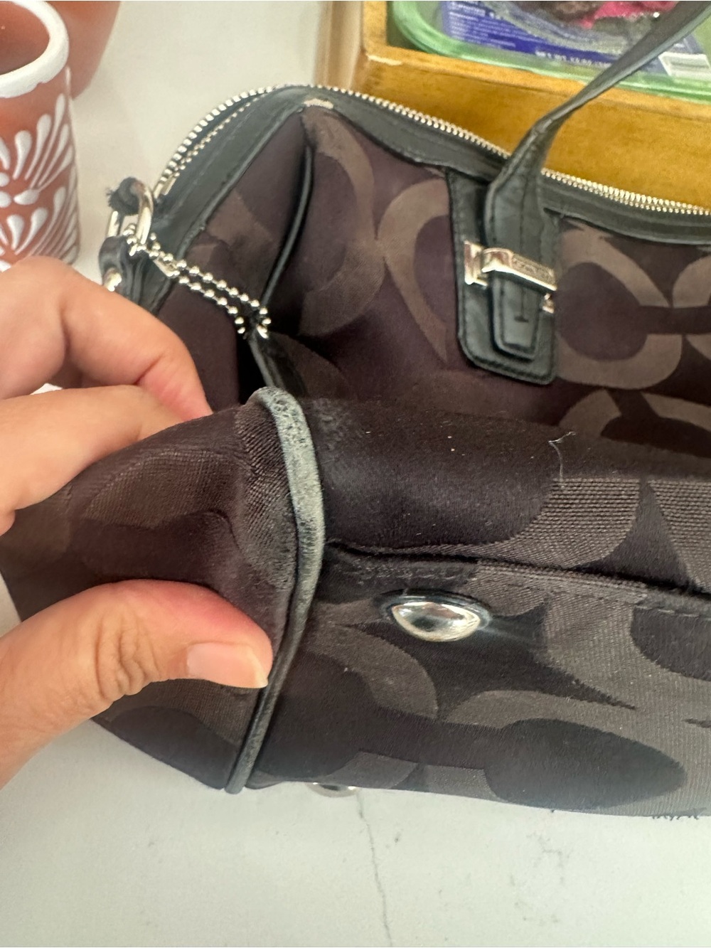 Coach Taylor Op Art Satchel (Style F25503) - Picture 2 of 6